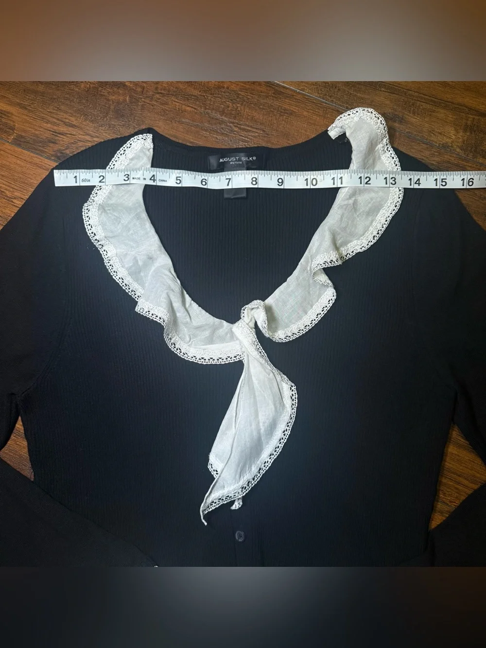French Girl Coquette Silk Blend Cardigan Lace Ruffle Trim Whimsigoth Style PL